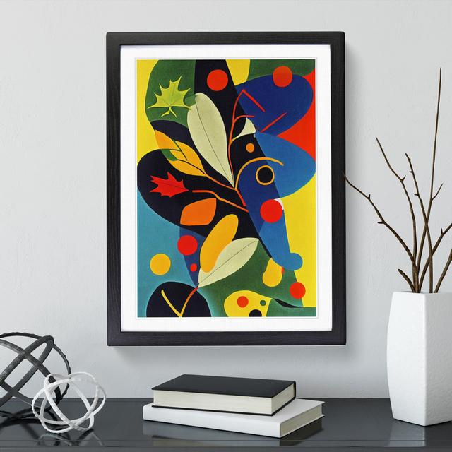 Colourful Abstract Leaves - Picture Frame Graphic Art Metro Lane Frame Colour: Black, Size: 64cm H x 46cm W x 2cm D on Productcaster.