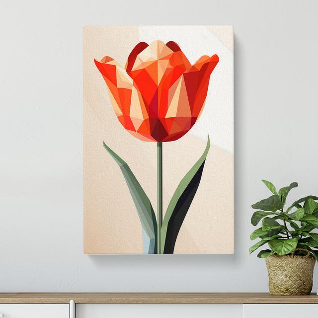 Tulip Flower Geometric No.2 - No Frame Print 17 Stories Size: 50cm H x 35cm W x 3cm D on Productcaster.