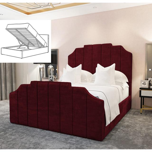 Kristopher Upholstered Bed Canora Grey Colour: Burgundy, Size: Single (3') on Productcaster.