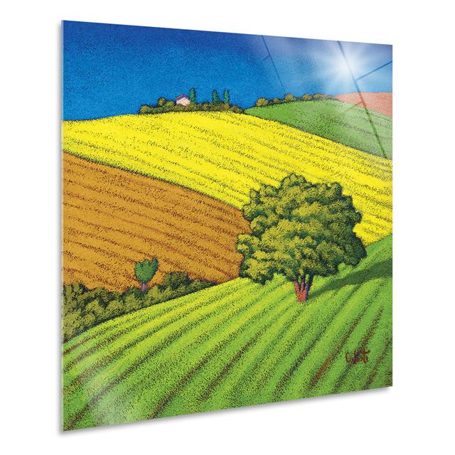 Wandbild Green and Yellow Fields von Stefano Calisti Brambly Cottage Format: Kunststoff/Acryl, Größe: 70 cm H x 70 cm B on Productcaster.