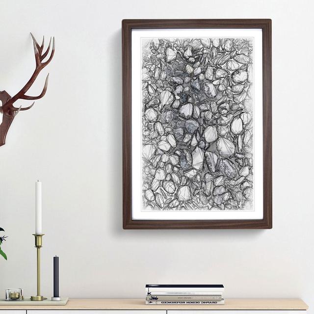 Pebbles in Abstract - Picture Frame Graphic Art Print East Urban Home Size: 36cm H x 27cm W x 2cm D, Frame Option: Walnut Framed on Productcaster.