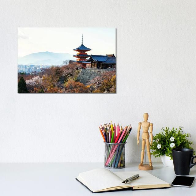 Pagoda Kiyomizu-Dera Temple by Philippe Hugonnard - Wrapped Canvas Gallery-Wrapped Canvas Giclée ClassicLiving Size: 20.32cm H x 30.48cm W x 1.91cm D on Productcaster.