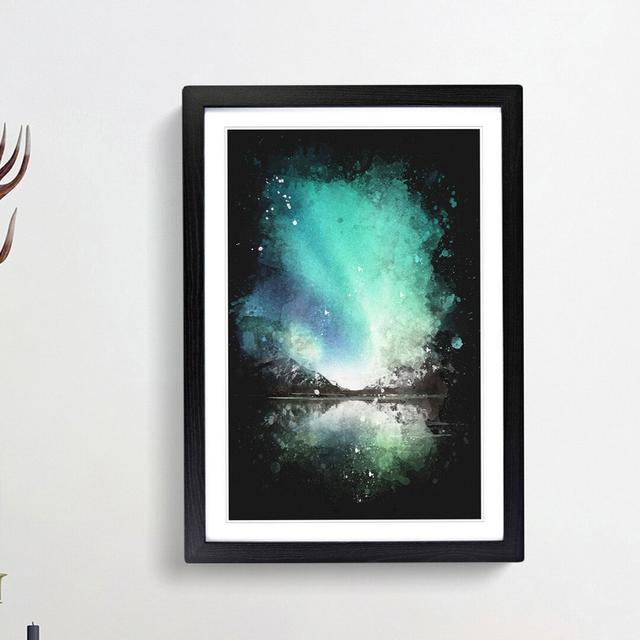 Northern Lights over Skagsanden Beach - Picture Frame Graphic Art Print East Urban Home Frame Option: Black Framed, Size: 33cm H x 24cm W x 2cm D on Productcaster.