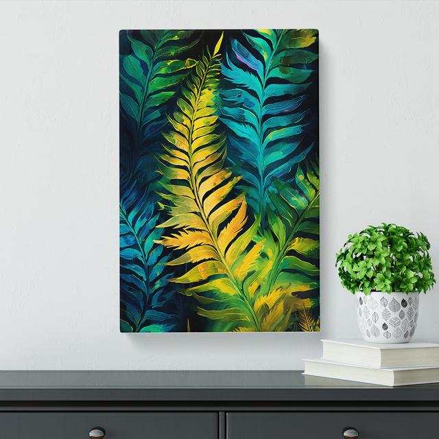 Fern Leaf Abstract - Wrapped Canvas Print Brambly Cottage Size: 60cm H x 40cm W x 3cm D on Productcaster.