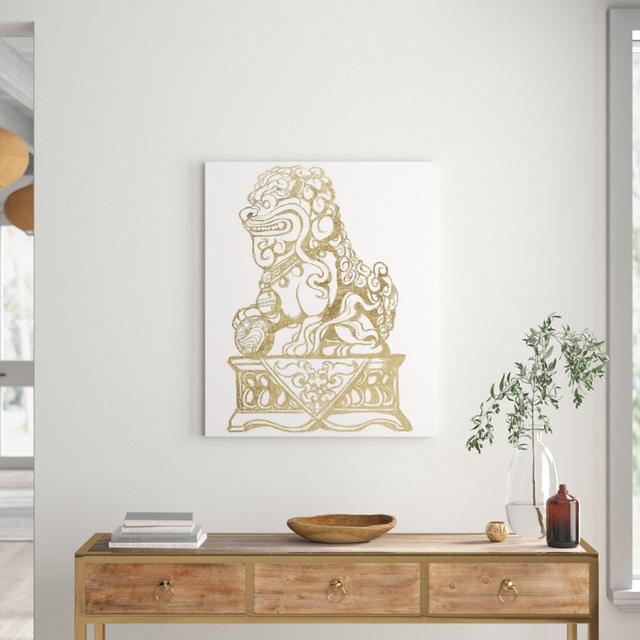 Foo Dog II by Julianne Taylor - Wrapped Canvas Graphic Art Print East Urban Home Size: 61cm H x 51cm W x 4cm D on Productcaster.