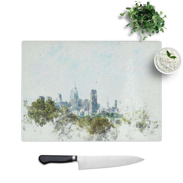 Tempered Glass Philadelphia Skyline Chopping Board East Urban Home Size: 20 cm x 28.5 cm on Productcaster.