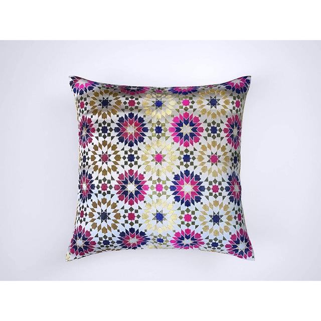 Dungorbery Geometric 23" Scatter Cushion Cover Bloomsbury Market Colour: Blue/Pink on Productcaster.