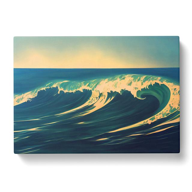 Daring Ocean Wave House of Hampton Size: 40cm H x 60cm W x 3cm D on Productcaster.