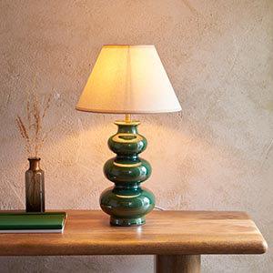 Monroe Ceramic, Steel And Brass Table Lamp Heritage Hues on Productcaster.