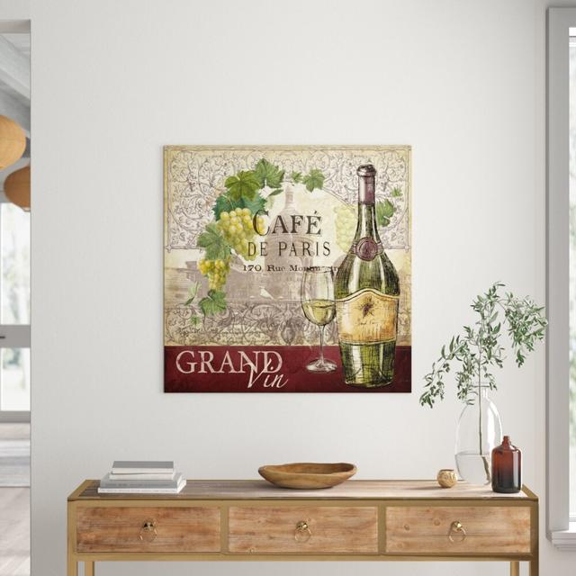 'Wine Café Montmarte' by Tre Sorelle Studios Vintage Advertisement on Wrapped Canvas East Urban Home Size: 91.44cm H x 91.44cm W on Productcaster.