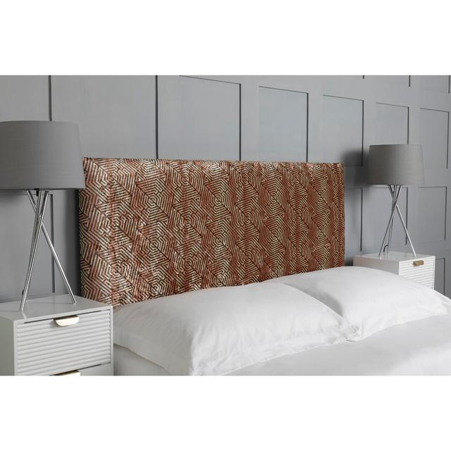 Upholstered Headboard, Geometric Marble Velvet Designer Fabric, Made In England Canora Grey Size: Single (3'), Upholstery: Grey on Productcaster.