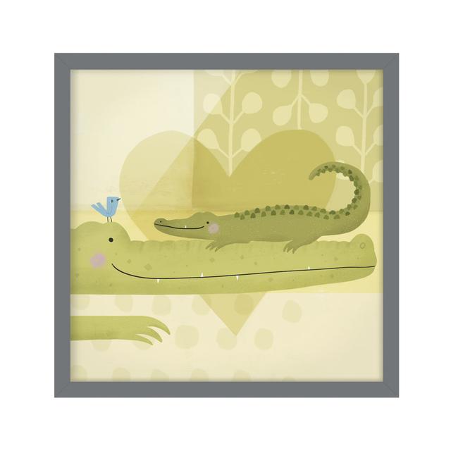 Mom and Me - Crocodiles - Picture Frame Graphic Art Zoomie Kids Frame Option: Grey Framed, Size: 30cm H x 30cm W x 2cm D on Productcaster.