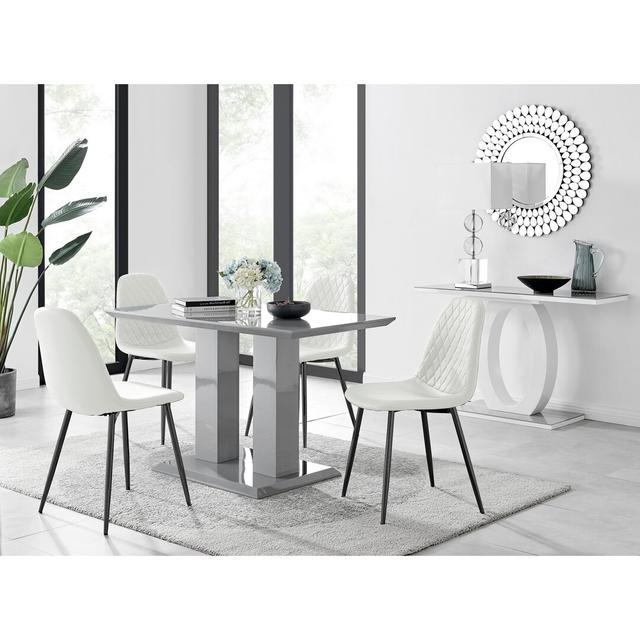 Corova 4 - Person Dining Set Canora Grey Colour (Table): Grey, Colour (Chair): Grey on Productcaster.