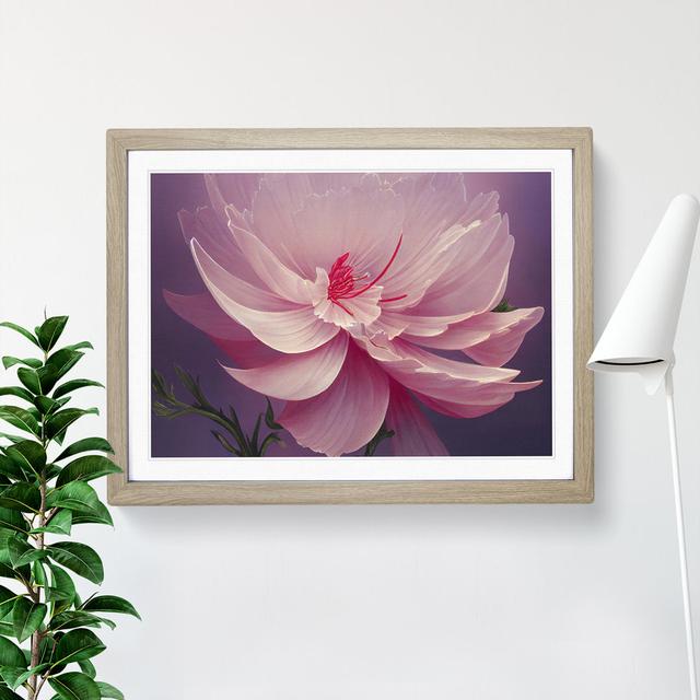 Creative Carnation Flower - Single Picture Frame Print Marlow Home Co. Frame Colour: Oak, Size: 25cm H x 34cm W x 2cm D on Productcaster.