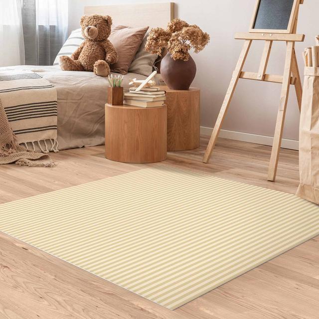 Square Graceann Gestreift Maschinell Hergestellt Machine Woven Area Rug East Urban Home Rug Size: Square 140cm on Productcaster.