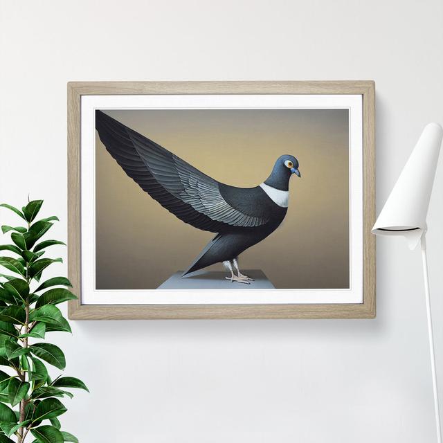 Exhilarating Pigeon Bird - Picture Frame Graphic Art ClassicLiving Size: 46cm H x 64cm W x 2cm D, Frame Colour: Oak on Productcaster.