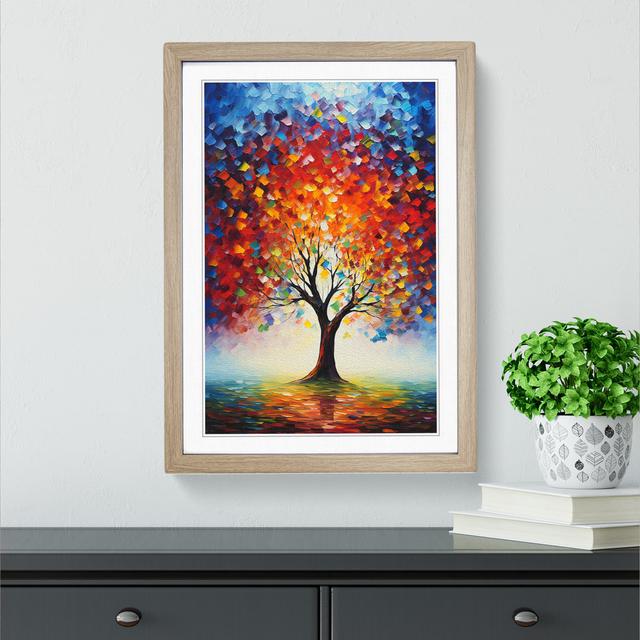 Tree Impressionism - Single Picture Frame Print on Wood Marlow Home Co. Format: Oak Framed, Size: 34cm H x 25cm W on Productcaster.