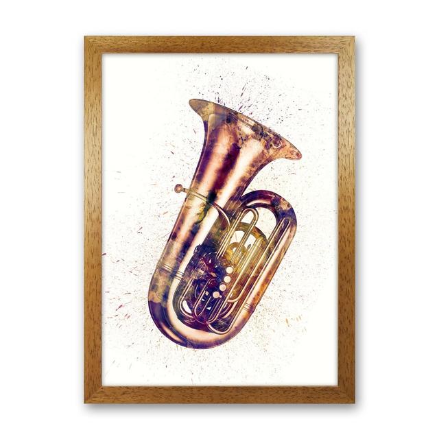 Tuba Music by Michael Tompsett - Graphic Art Ebern Designs Size: 63cm H x 46cm W x 3cm D, Format: Brown Framed on Productcaster.