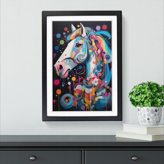 Pony Expressionism - Single Picture Frame Print on Wood Natur Pur Format: Black Framed, Size: 46cm H x 34cm W x 2cm D on Productcaster.