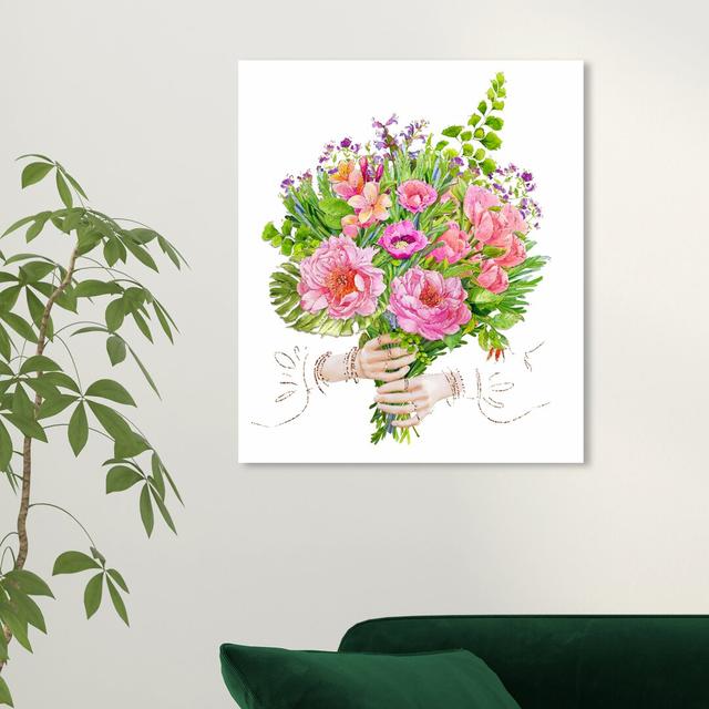 Her Bouquet - Wrapped Canvas Painting East Urban Home Size: 61 cm H x 50.8 cm W on Productcaster.