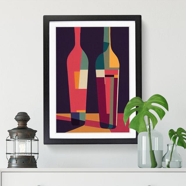 Alerte Retro Wine Art Vol.2 - Picture Frame Graphic Art Marlow Home Co. Size: 34cm H x 25cm W x 2cm D, Frame Colour: Black on Productcaster.