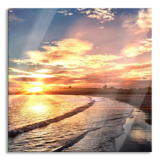 Los Angeles Beach - Unframed Photograph on Glass Highland Dunes Size: 80cm H x 80cm W x 0.4cm D on Productcaster.