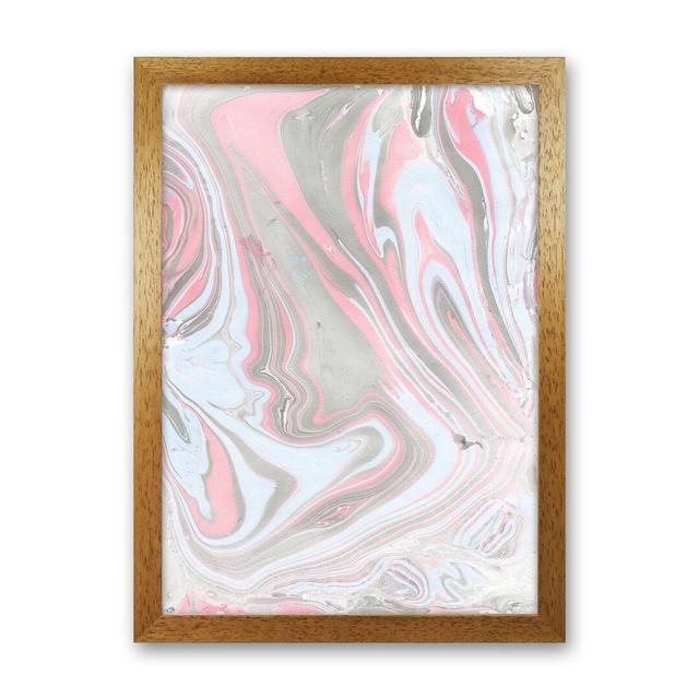 Liquid Mix Stone And Pink Art Print By Pixy Paper A2 / Black Grain Ivy Bronx Size: 84cm H x 59.4cm W x 3cm D, Format: Oak Framed on Productcaster.