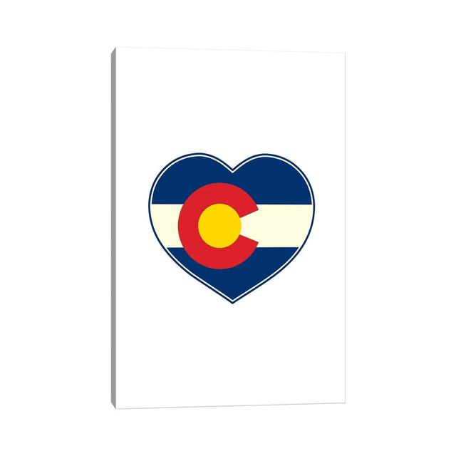 Colorado Flag Heart by Benton Park Prints - Print on Canvas Ebern Designs Format: Wrapped Canvas, Size: 101.6cm H x 66.04cm W x 3.81cm D on Productcaster.