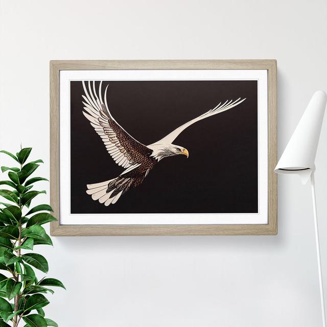 Delightful Eagle Bird - Single Picture Frame Print Alpen Home Frame Colour: Oak, Size: 46cm H x 64cm W x 2cm D on Productcaster.