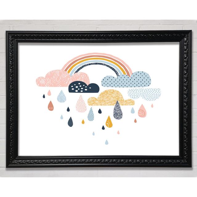 Multi Coloured Clouds And Rain - Single Picture Frame Print Isabelle & Max Size: 100cm H x 141.4cm W x 3cm D on Productcaster.