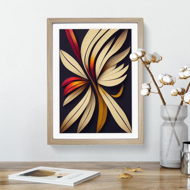 Bold Feather - Art Prints Marlow Home Co. Size: 66cm H x 48cm W x 2cm D, Format: Oak Framed, Matte Colour: White on Productcaster.