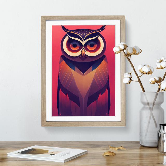 XV1022-4864X Unique Owl Art No.3 Abstract - Alpen Home Size: 36cm H x 27cm W, Format: Oak Framed Paper, Matte Colour: White on Productcaster.