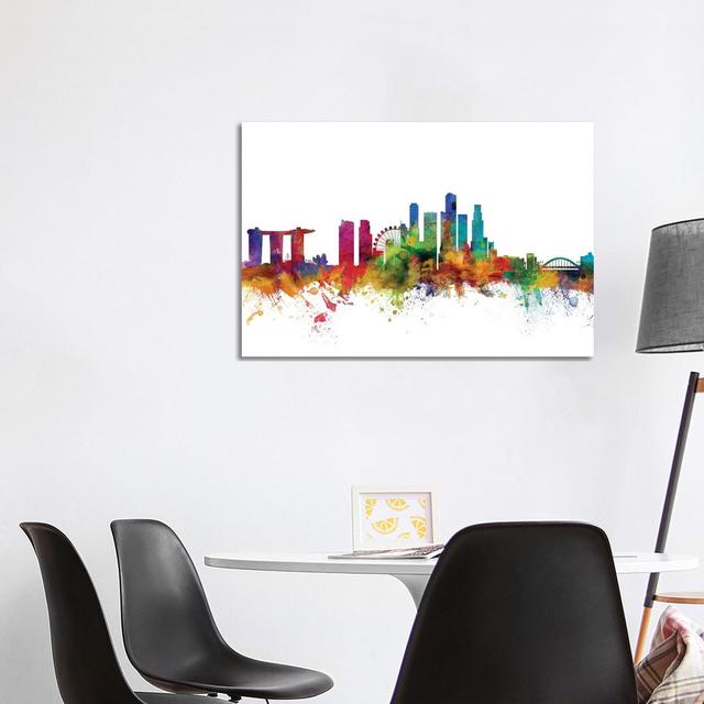 Singapore Skyline by Michael Tompsett - Wrapped Canvas Gallery-Wrapped Canvas Giclée Latitude Run Size: 66.04cm H x 101.6cm W x 1.91cm D on Productcaster.