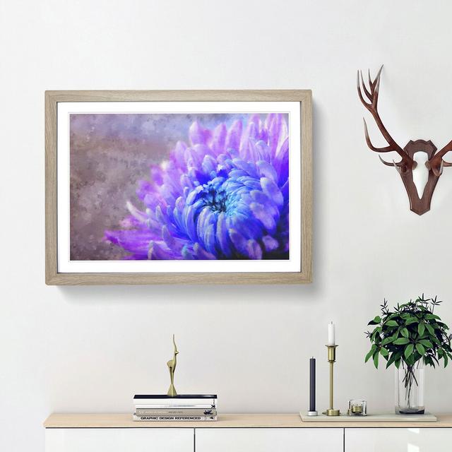 Lilac & Blue Chrysanthemum - Picture Frame Graphic Art Print East Urban Home Frame Option: Oak Framed, Size: 24cm H x 33cm W x 2cm D on Productcaster.