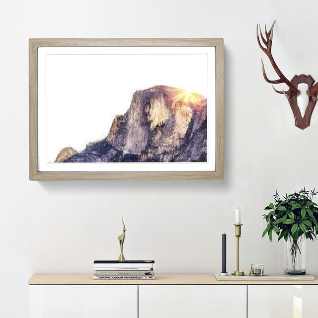 Half Dome at in California - Picture Frame Painting Print East Urban Home Size: 62cm H x 87cm W x 2cm D, Frame Option: Oak Framed on Productcaster.