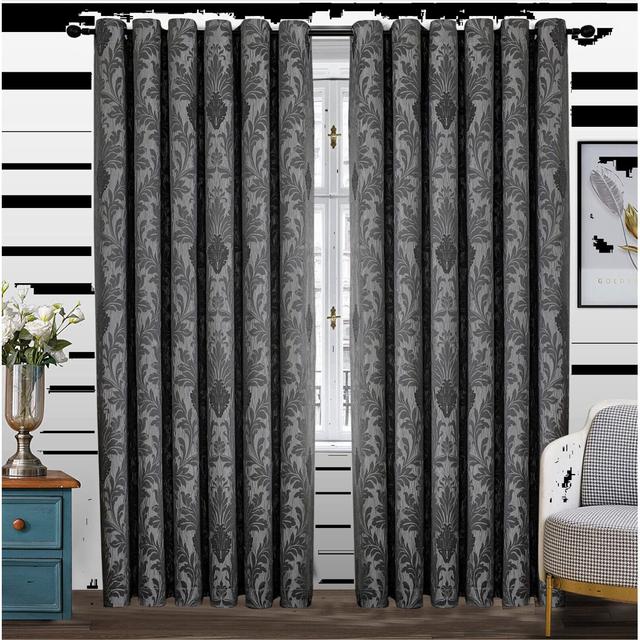 Derzon Polyester Room Darkening Grommet / Eyelet Curtain Pair Rosalind Wheeler Panel Size: 228cm Width x 137cm Drop, Curtain Colour: Grey on Productcaster.