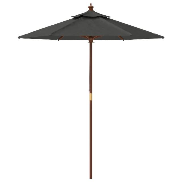 Aslyn Market Parasol Dakota Fields Size: 231cm H x 196cm W x 196cm D, Fabric Colour: Anthracite on Productcaster.