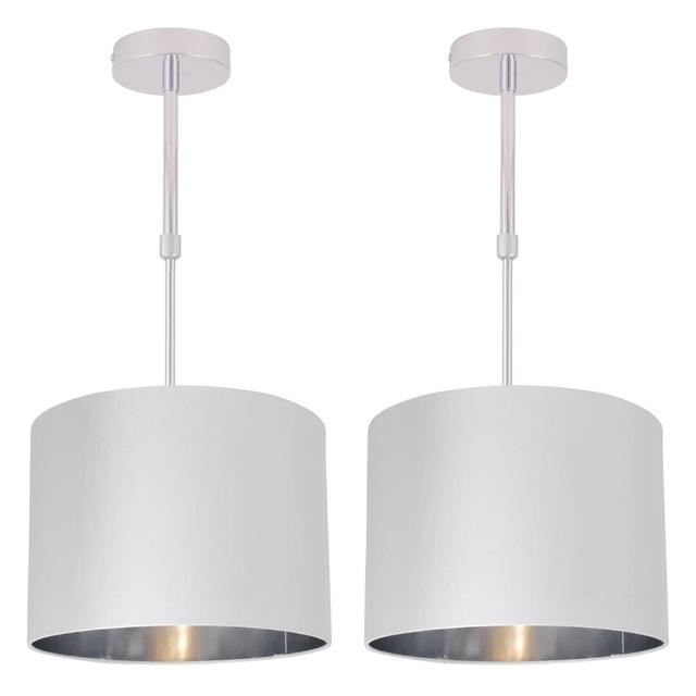 Edgaras 1-Light 30Cm Semi Flush Mount (Set of 2) Ebern Designs Shade Colour: White/Chrome on Productcaster.