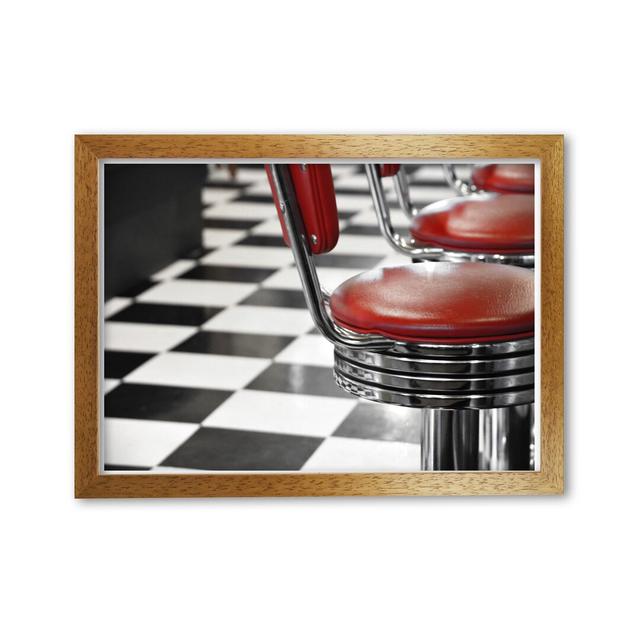 Vintage American Diner - Photograph Print on Paper East Urban Home Format: Honey Oak Frame, Size: 21 cm H x 30 cm W x 5 cm D on Productcaster.