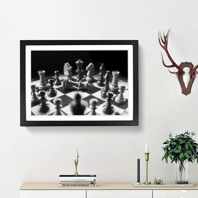 Chess Checkmate - Picture Frame Painting Print on MDF East Urban Home Size: 36cm H x 48cm W x 2cm D, Frame Option: Black Framed on Productcaster.