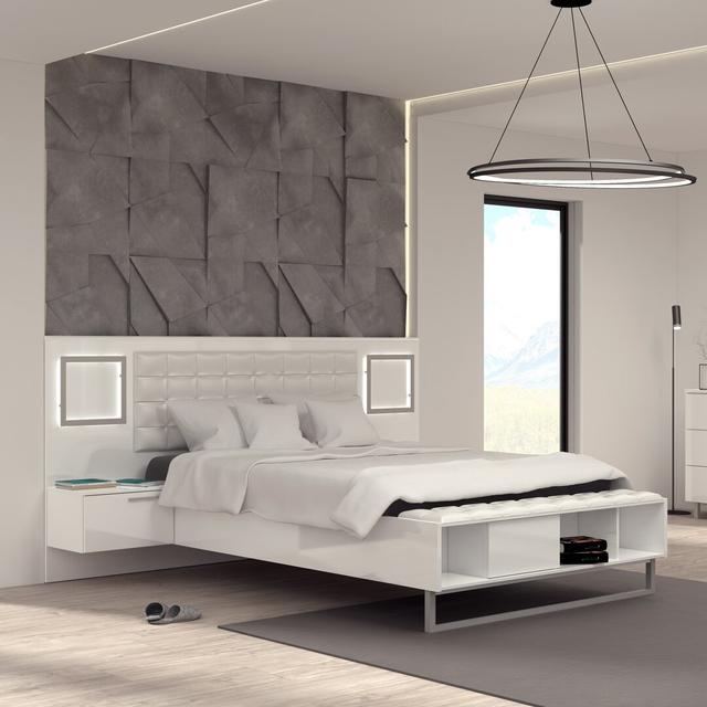 Baek Upholstered Platform Bed Metro Lane Size: 140 x 200cm on Productcaster.