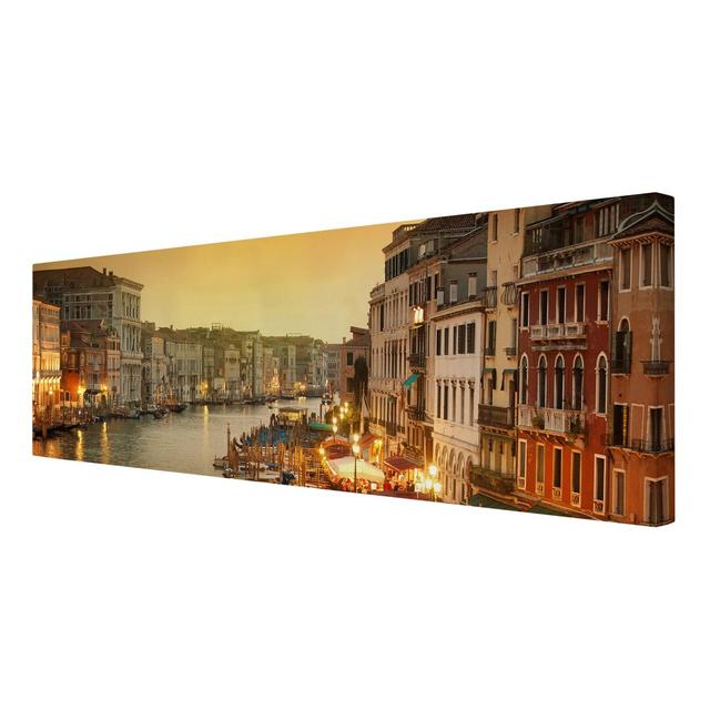 Grand Canal, Venice - Wrapped Canvas Graphic Art Print East Urban Home Size: 150cm L x 50cm W on Productcaster.