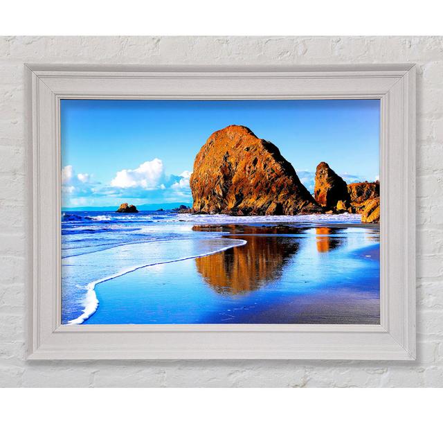 Magnificent Ocean Rocks Framed Print Highland Dunes Size: 29.7cm H x 42cm W x 8cm D, Format: Dark White Framed Paper on Productcaster.