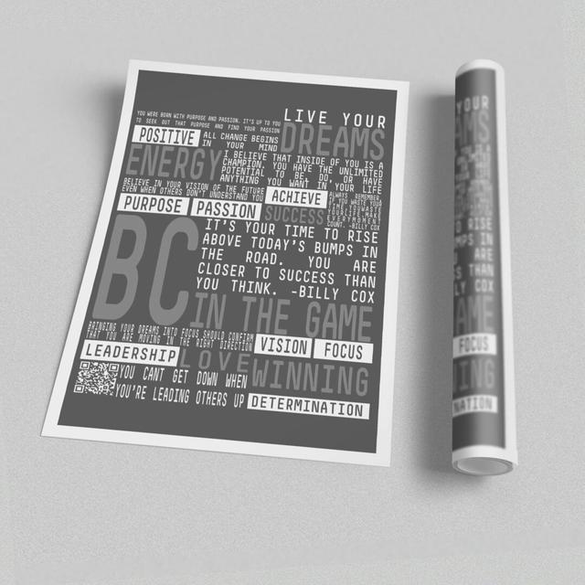 Live Your Dreams - Typography Print on Paper East Urban Home Size: 59.4 cm H x 84.1cm W on Productcaster.