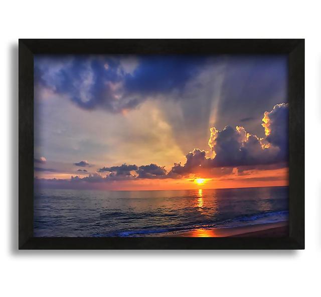 British Sunset of the Coast of Frinton - Picture Frame Photograph on Canvas Highland Dunes Size: 60cm H x 84cm W x 10cm D on Productcaster.