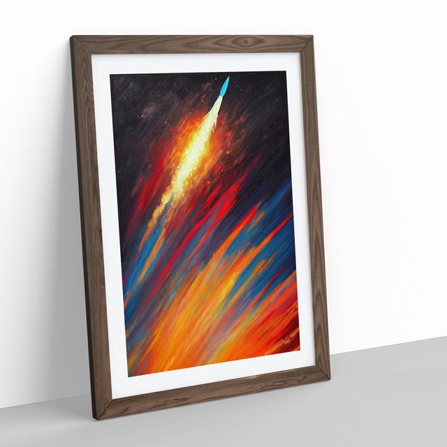 An Extraordinary Spaceship Rocket - Picture Frame Graphic Art Metro Lane Frame Colour: Brown, Size: 64cm H x 46cm W on Productcaster.