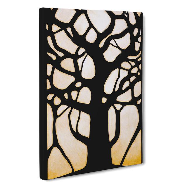 Silhouette of a Tree No.2 - Wrapped Canvas Graphic Art Marlow Home Co. Size: 50cm H x 35cm W x 3cm D on Productcaster.