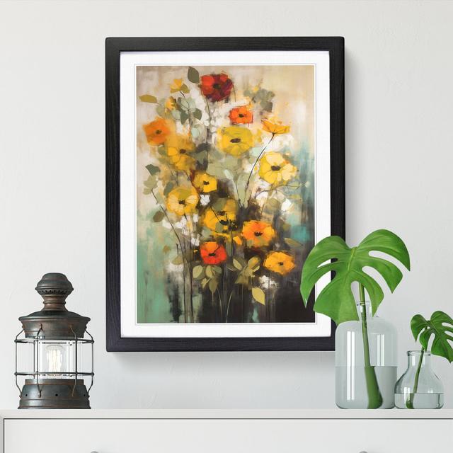 FRM-V0523-900X Flowers Mid Century Modern Vol.7 - Picture Frame Graphic Art Marlow Home Co. Format: Black Framed, Size: 64cm H x 46cm W on Productcaster.