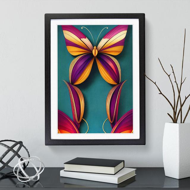 Enchanting Butterfly - Picture Frame Graphic Art Brambly Cottage Frame Colour: Black, Size: 34cm H x 25cm W x 2cm D on Productcaster.