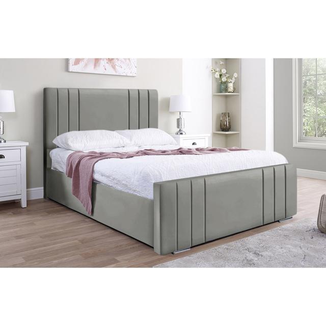 Aalyan Upholstered Bed Fairmont Park Size: 160 x 219 cm, Colour: Grey on Productcaster.